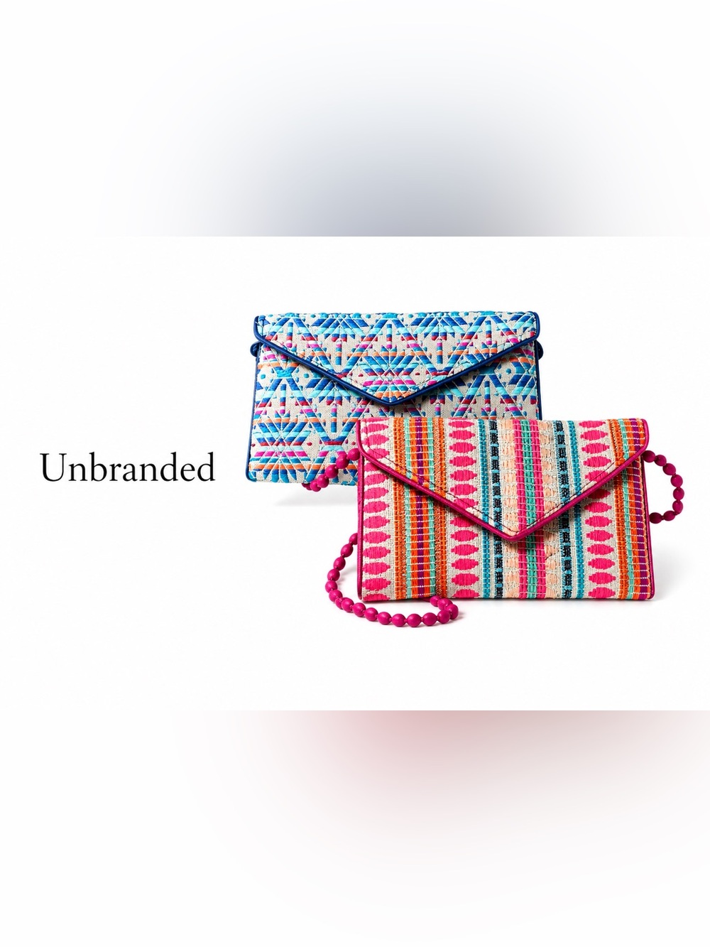 Boho Embroidered Clutch Purse Set Colorful Tribal Envelope Handbags